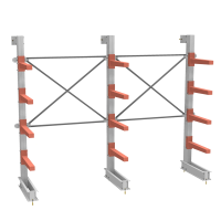 Стеллаж консольный односторонний СТ-062, 4 яруса (с доп.секцией)