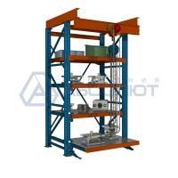 Стеллаж с выкатными платформами частичного выдвижения Slide-1000, 1200*3000, с талью