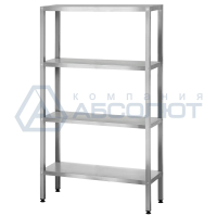 Стеллаж полочный СПЛп - 1200*600*2000 "Profi Inox" (полка сплошная 4 шт.)