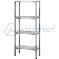 Стеллаж полочный СПЛп - 800*600*1600 "Profi Inox" (полка сплошная 4 шт.)
