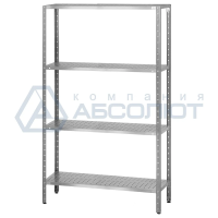 Стеллаж из нержавеющей стали, СПЛн - 1200*400*1600 "Norma Inox" (полка перфорация 4 шт.)
