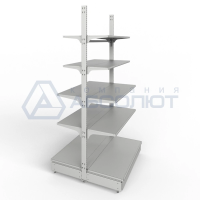 Стеллаж без стенок островной Нордика, 2000*1250*1070, 10 полок