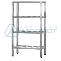 Стеллаж полочный СПЛп - 1200*600*2000 "Profi Inox" (полка-решетка 4 шт.)