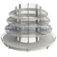 Стеллаж Нордика сетчатый угла внешнего 45° с бампером, белый