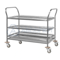 Тележка для сушки посуды ТДПп - 900х600х860 «Profi lnox» (3 уровня - стаканы/тарелки/тарелки)