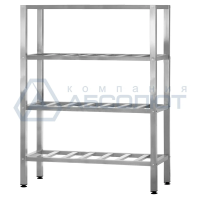 Стеллаж из нержавеющей стали, СПЛп - 1500*400*1600 "Profi Inox" (полка-решетка 4 шт.)