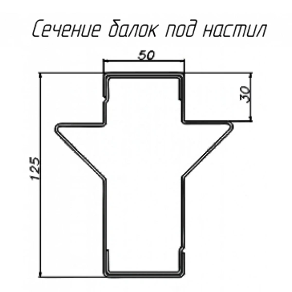 Ригель СТСМ 2700*125*50, ПП, Ral 3020