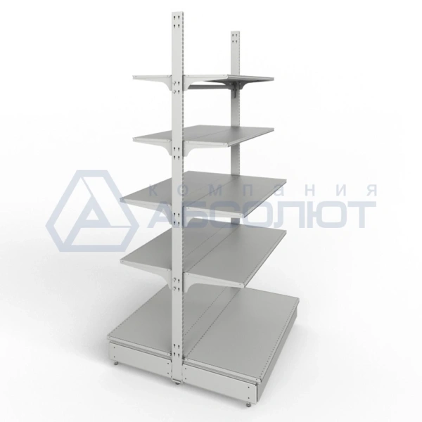 Стеллаж без стенок островной Нордика, 2000*1000*1070, 10 полок