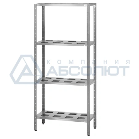Стеллаж полочный СПЛн - 600*400*1600 "Norma Inox" (полка-решетка 4 шт.)