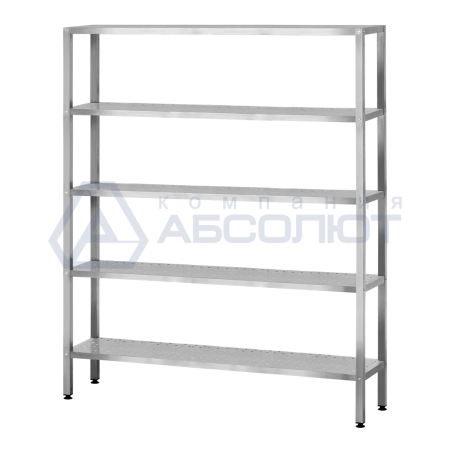 Стеллаж из нержавеющей стали, СПЛп - 1200*500*1600 "Profi Inox", 5 полок с перфорацией