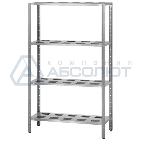 Стеллаж полочный СПЛн - 1000*500*2000 "Norma Inox" (полка-решетка 4 шт.)