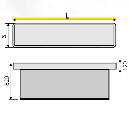 Бокс кассовый Эконом длиной 1,2 м от компании Абсолют