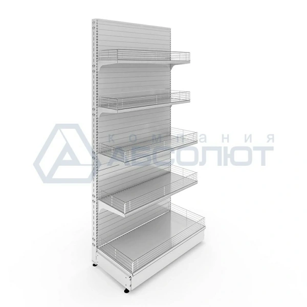 Стеллаж торговый пристенный Нордика 2250-1000-500, 5 полок