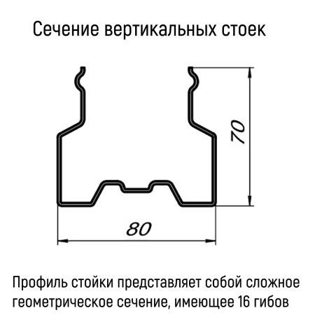 Стойка СТСМ 80 - 6000 мм, цинк от компании Абсолют